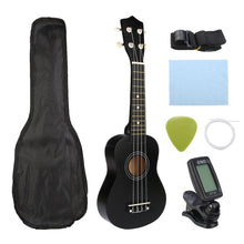 Load image into Gallery viewer, 21 inch Ukelele Soprano 4 Strings Hawaiian Spruce Basswood Guitar Musical Instrument Set Kits+Tuner+String+Strap+Bag

